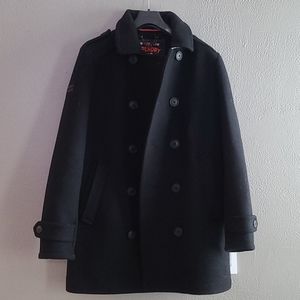 Superdry black winter coat medium